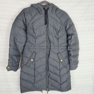 prAna Mona Down Fitted Charcoal Quilted Winter Coat, sz Small